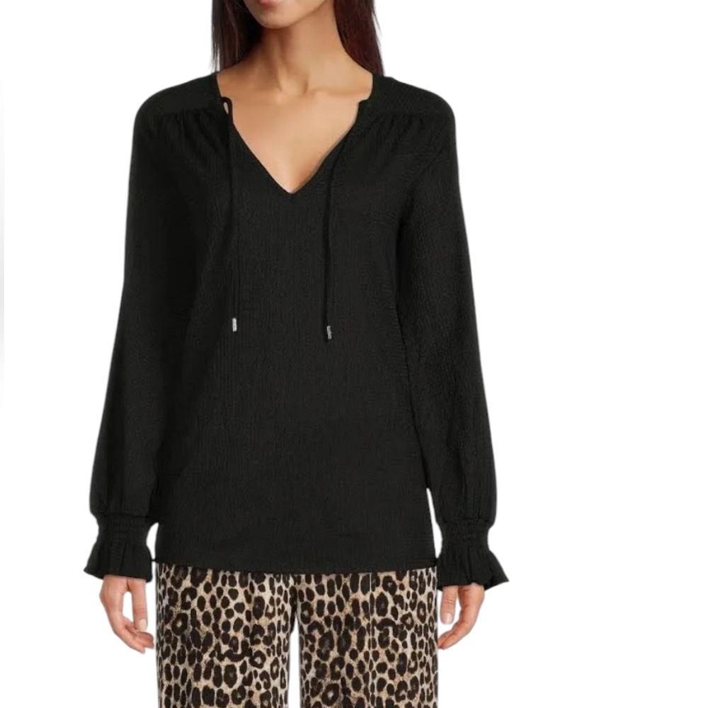 Michael Kors Peasant Black Blouse